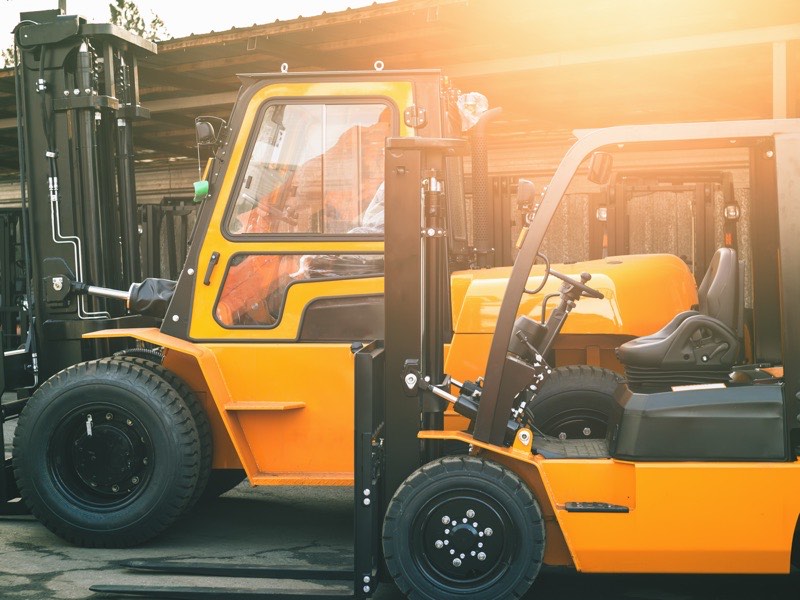 Forklift on a yard