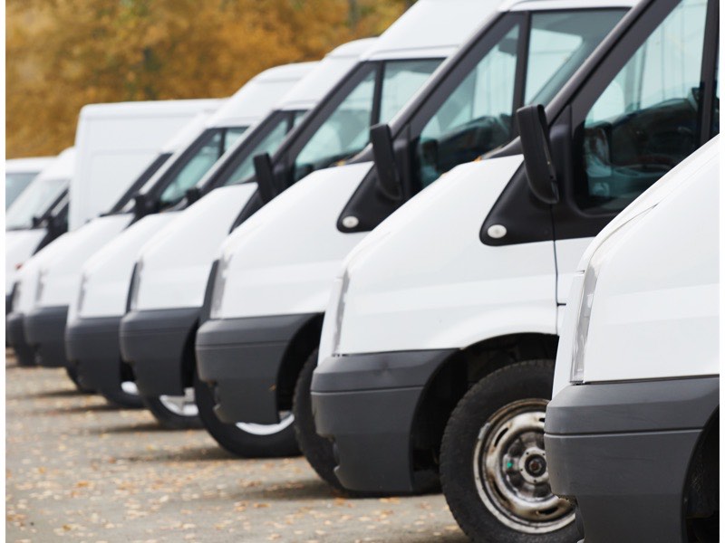 Row of commercial vans